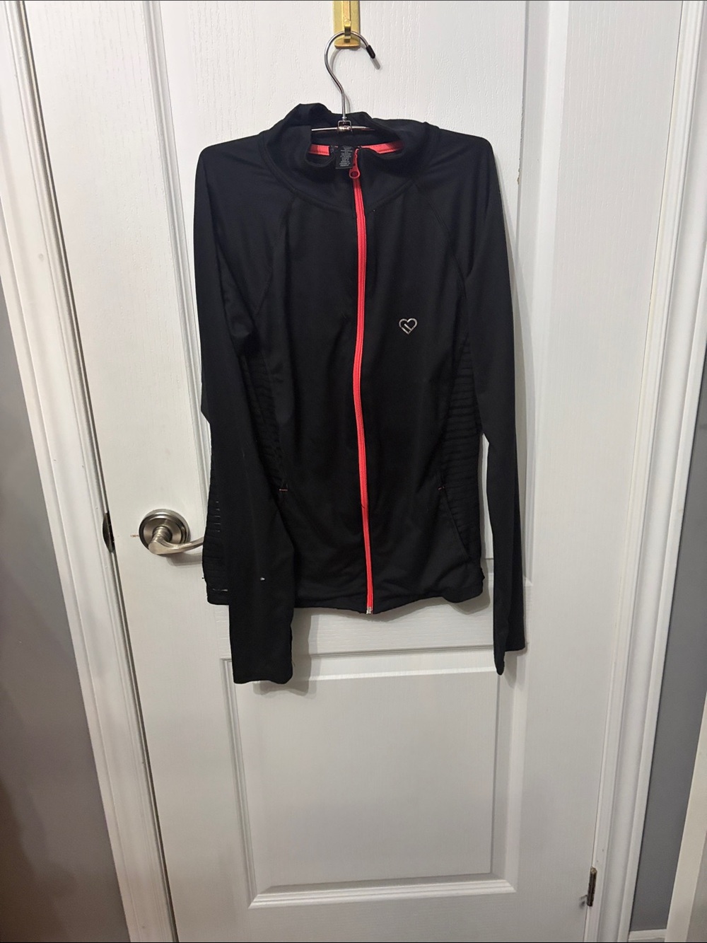 Women’s Black Jacket with Coral Zip